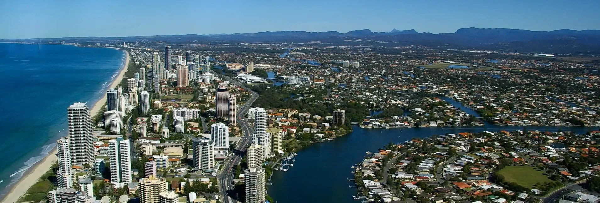 City beside the Nerang River in Gold Coast.