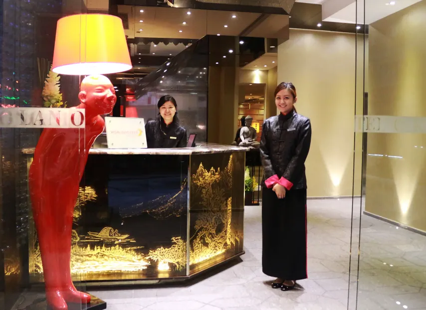 Lobby of the Lan Kwai Fong Hotel @ Kau U Fong in Hong Kong